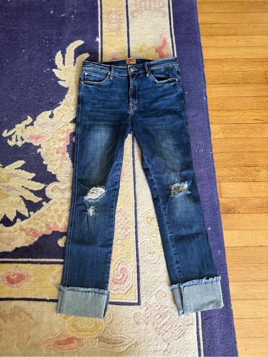 MOTHER Denim - MOTHER Snap Down Mini Flare in High Spirits Color. Embroidery on back “See Ya!”